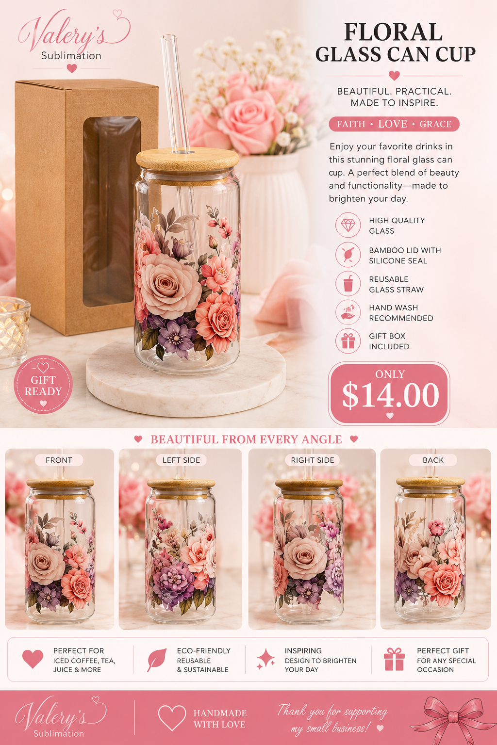 Custom Sublimation Gift Cup 💗