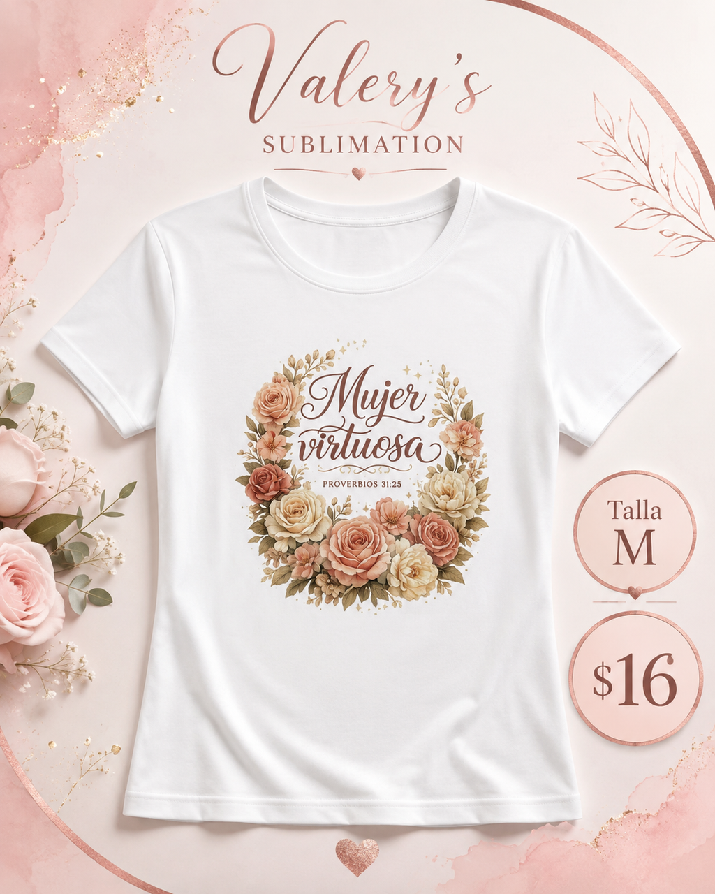 Mujer Virtuosa Christian T-Shirt | 100% Polyester